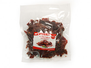 Джерки говяжьи со вкусом чеснока 45 гр.: Говядина вяленая (строганина)