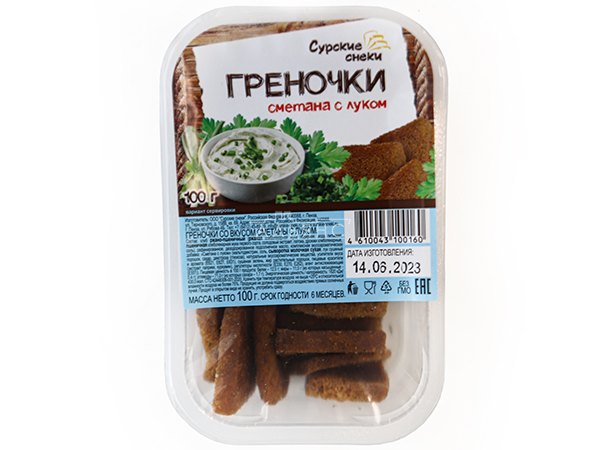 Сурские гренки Сметана с луком (100 гр) в Барнауле