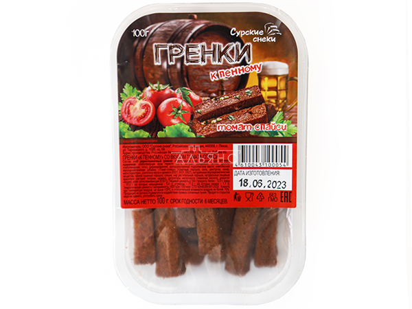 Сурские гренки Томат спайси (100 гр) в Барнауле