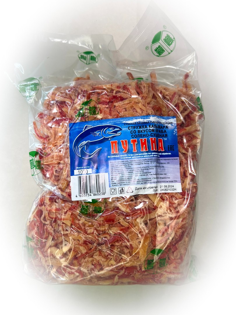 Кальмар стружка со вкусом краба "Розовая" (ПУТИНА) в Барнауле